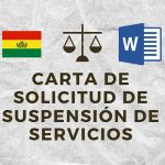 CARTA DE SOLICITUD DE SUSPENSION DE SERVICIOS BOLIVIA