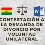 CONTESTACIÓN A LA DEMANDA DE DIVORCIO POR VOLUNTAD UNILATERAL