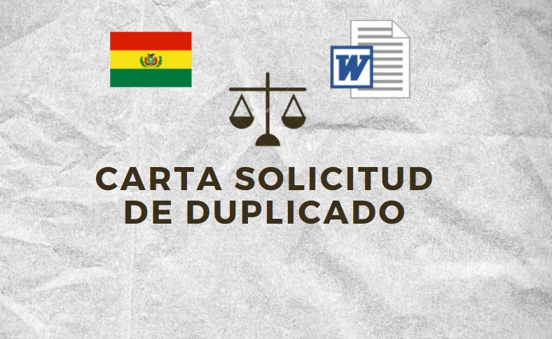 Carta Solicitud de Duplicado de Testimonio Bolivia