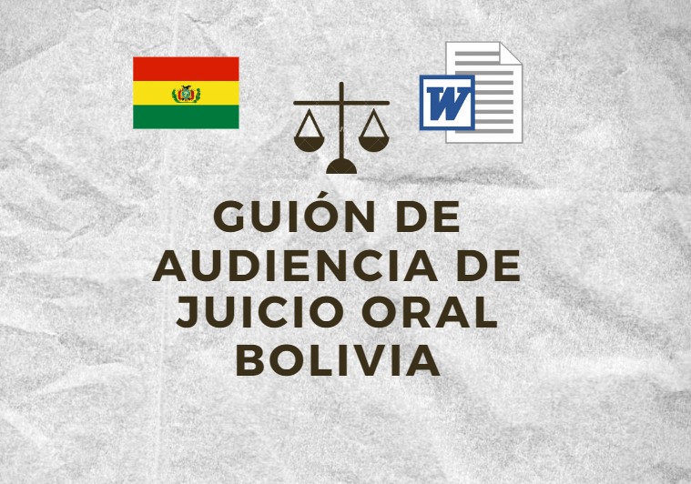 GUIÓN DE AUDIENCIA DE JUICIO ORAL BOLIVIA