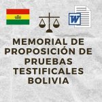 MEMORIAL DE PROPOSICION DE PRUEBAS TESTIFICALES BOLIVIA