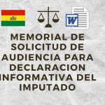 MEMORIAL DE SOLICITUD DE AUDIENCIA PARA DECLARACION INFORMATIVA DEL IMPUTADO