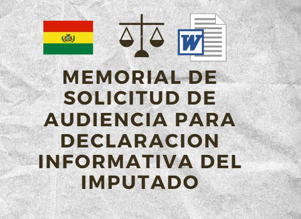 MEMORIAL DE SOLICITUD DE AUDIENCIA PARA DECLARACION INFORMATIVA DEL IMPUTADO