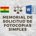 MEMORIAL DE SOLICITUD DE FOTOCOPIAS SIMPLES BOLIVIA