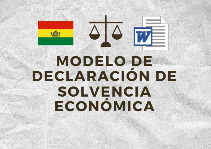 MODELO DE DECLARACIÓN DE SOLVENCIA ECONÓMICA BOLIVIA
