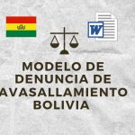 MODELO DE DENUNCIA DE AVASALLAMIENTO BOLIVIA