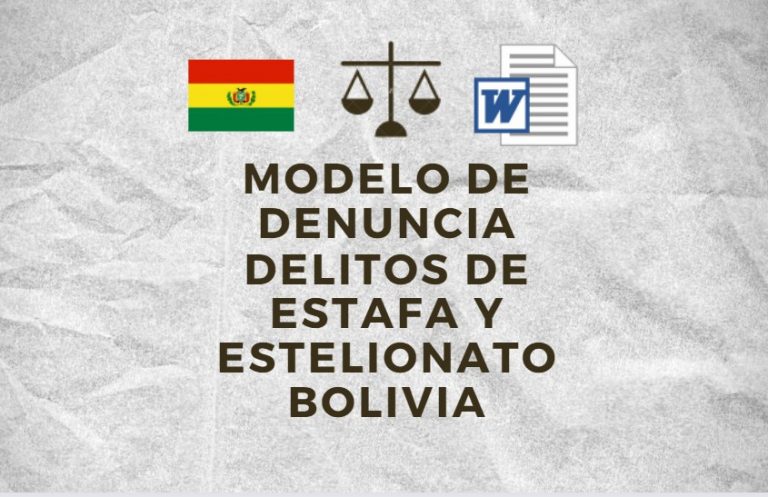 Modelos de Memoriales en Materia Penal Bolivia 2023