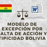 MODELO DE EXCEPCIÓN POR FALTA DE ACCIÓN Y TIPICIDAD BOLIVIA