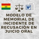 MODELO DE MEMORIAL DE INCIDENTE DE RECUSACIÓN EN JUICIO ORAL