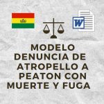 MODELO DENUNCIA DE ATROPELLO A PEATON CON MUERTE Y FUGA BOLIVIA