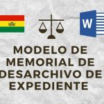Modelo de Memorial de Desarchivo de Expediente Bolivia