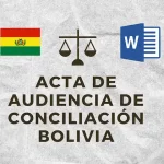 Modelo de acta de audiencia de conciliacion en Bolivia