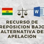 RECURSO DE REPOSICION BAJO ALTERNATIVA DE APELACION