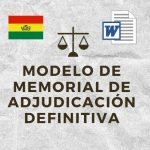 modelo de MEMORIAL DE ADJUDICACIÓN DEFINITIVA BOLIVIA