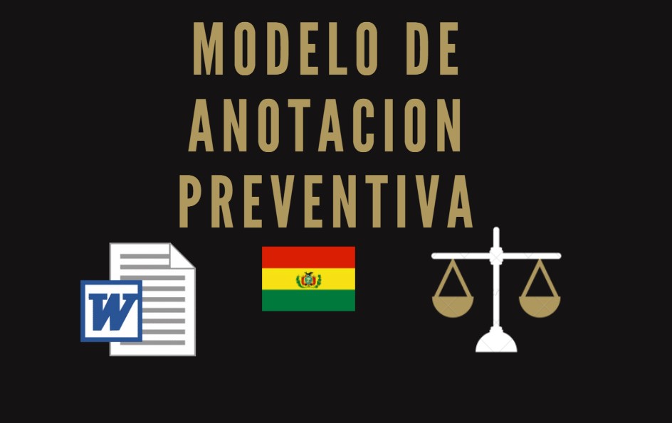modelo de anotación preventiva bolivia