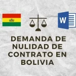 modelo de demanda de nulidad de contrato bolivia