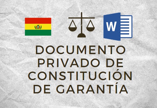 modelo de documento privado de constitucion de garantia