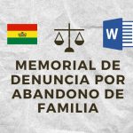 modelo de memorial de denuncia por abandono de familia bolivia