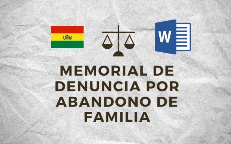 Modelos de Memoriales en Materia Familiar Bolivia 2026